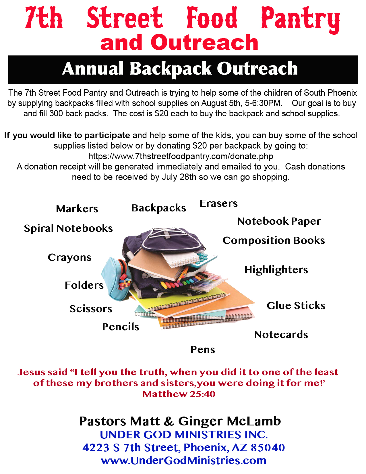 Backpack Outreach