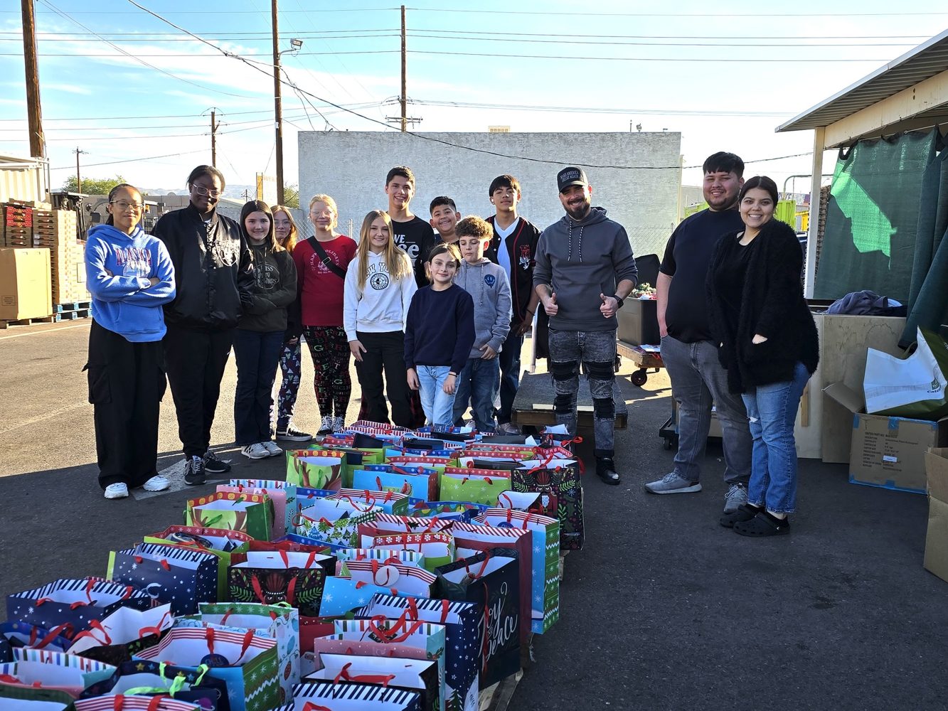Homeless holiday meal and giveaway supplies