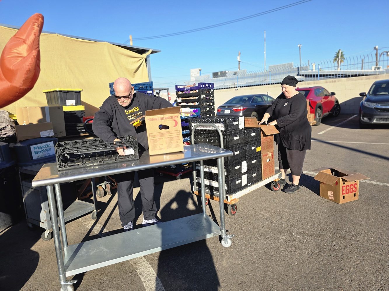 Thanksgiving outreach tables and supplies
